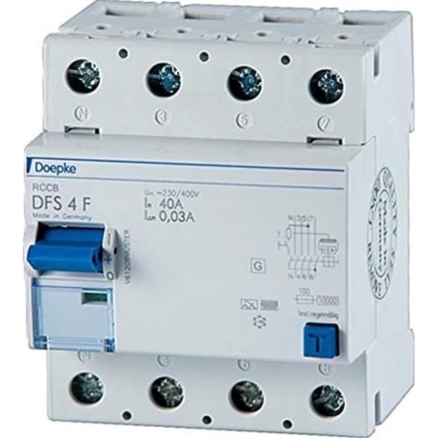 Doepke 09134820 DFS4 040-4/0,03-F Aardlekschakelaar Snel -F- 4-polig 40 A 0.03 A 400 V