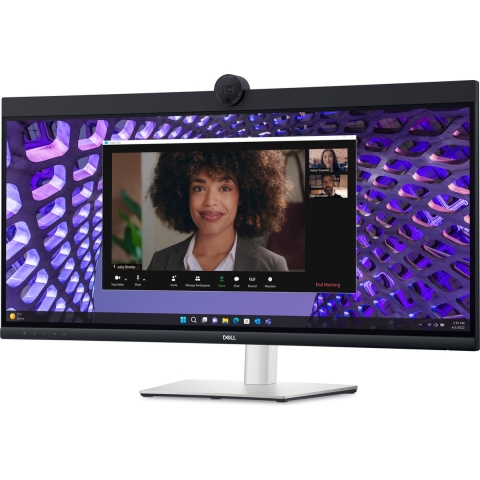 Dell P3424WEB Conferencing LED-monitor Energielabel F (A - G) 86.6 cm (34.1 inch) 3440 x 1440 Pixel 21:9 8 ms Microfoonaansluiting IPS LED