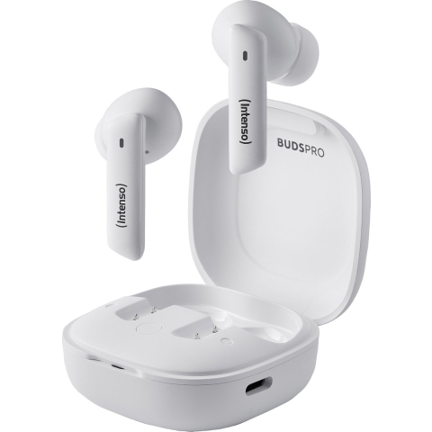 Intenso Buds Pro T502HAE weiß In Ear oordopjes Mobiele telefoon Bluetooth Wit Noise Cancelling Waterafstotend
