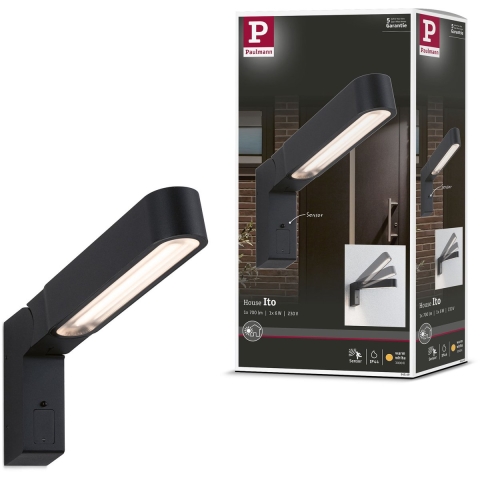 Paulmann House ITO vertikal 94549 Verlichtingssysteem GEV - Light in garden LED-wandlampen LED 6 W Warmwit Antraciet