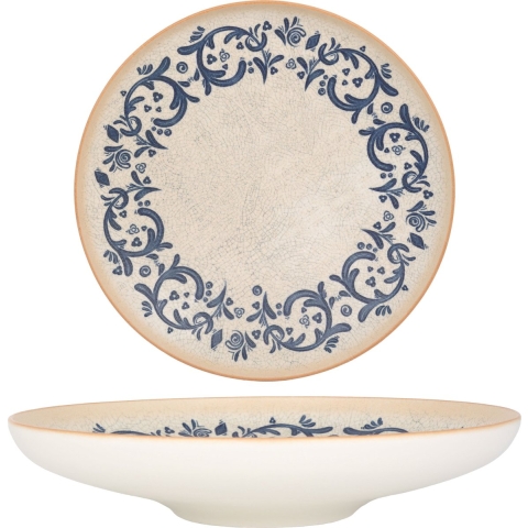 Bonna Diep bord - Viento - Porselein - 25 cm (1300cc) - set van 6