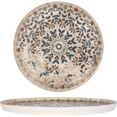 Rinart Gebaksbord - Aztec - Porselein - 24 cm - set van 6