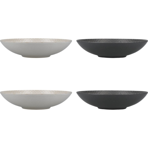 KitchenCraft - Pastakom, Set van 4 Stuks, 22 x 5 cm, Grijs en Zwart Re