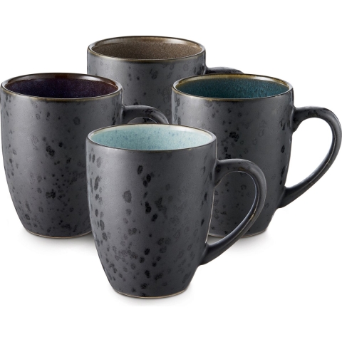 Bitz Mokken Gastro Zwart|multi Blauw 300 ml - 4 Stuks