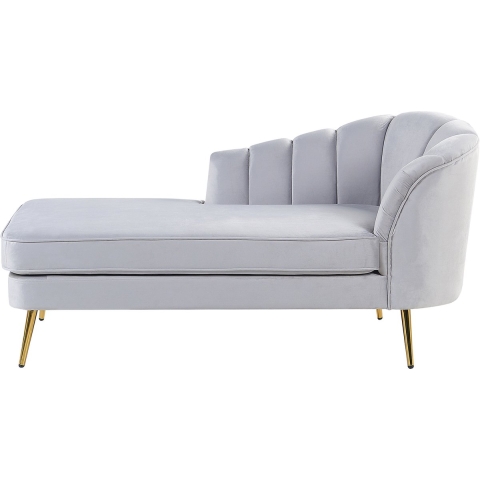 Beliani - ALLIER - Chaise longue - Grijs - Rechterzijde - Fluweel