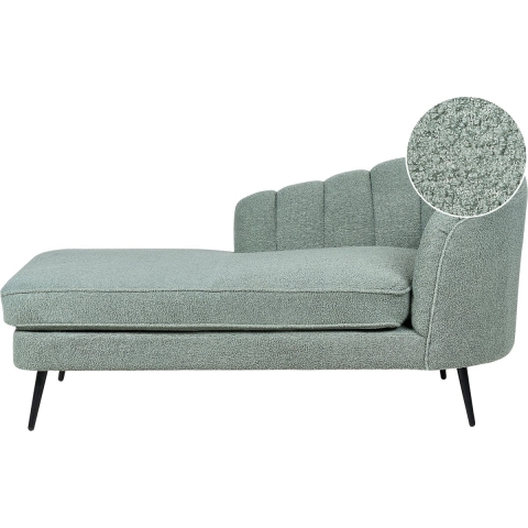 Beliani - ALLIER - Chaise longue - Groen - Rechterzijde - Bouclé
