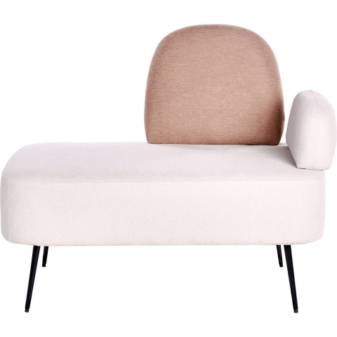 Beliani - ARCEY - Chaise longue - Beige|Bruin - Rechtszijdig - Stof