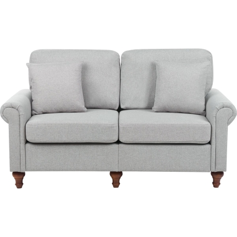 Beliani - GINNERUP - Tweezitsbank - Lichtgrijs - Polyester