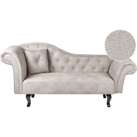 Beliani - LATTES II - Chaise longue - Taupe - Linkerzijde - Fluweel