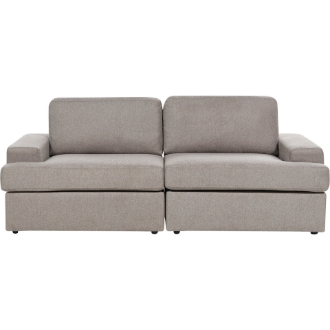 Beliani - ALLA - Driezitsbank - Taupe - Polyester