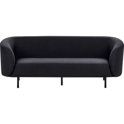 Beliani - LOEN - Driezitsbank - Zwart - Polyester