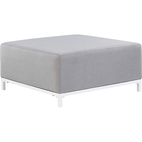 Beliani - ROVIGO - Ottomaan - Lichtgrijs|Wit - Polyester