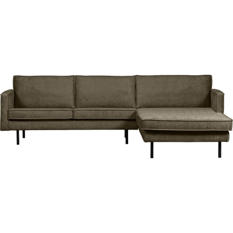 BePureHome Chaise Longue Rechts Rodeo - Velvet - Bonsai - 85x300x155