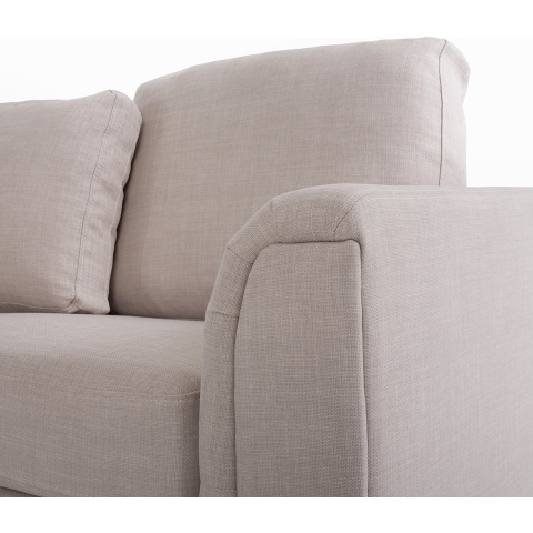 Beliani-OSLO-Hoekbank met ottomaan-Beige-Rechts-270 cm-Polyester