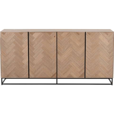 J-Line dressoir 4 Deuren Zigzag - hout|metaal - naturel|zwart