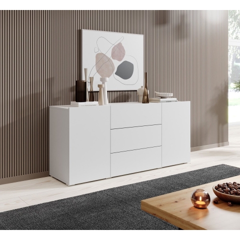 Meubella Dressoir Asilento - Mat wit - 140 cm