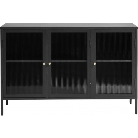 Nordic Home Olan glazen dressoir - 130 cm - zwart