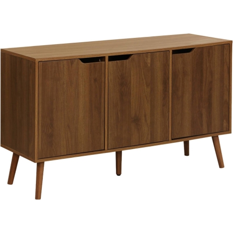 sweeek - Opbergkast in houtdecor met 3 deuren en 3 legplanken, 120cm