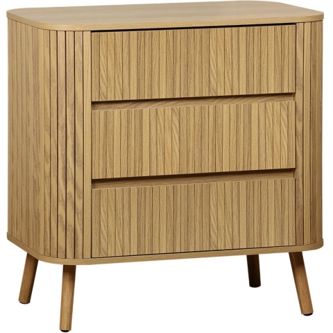 sweeek - Ladekast met 3 laden, naturel gestreept decor