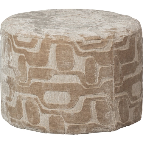 Woood Yago Poef - Polyester - Naturel - 43x60x60
