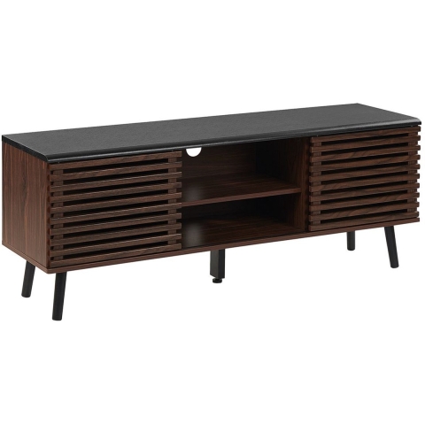 Beliani - PERTH - TV-meubel - Donkere houtkleur - MDF
