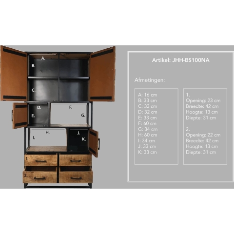 HSM - HSM Collection-Wandkast Verona 4 Deur 4