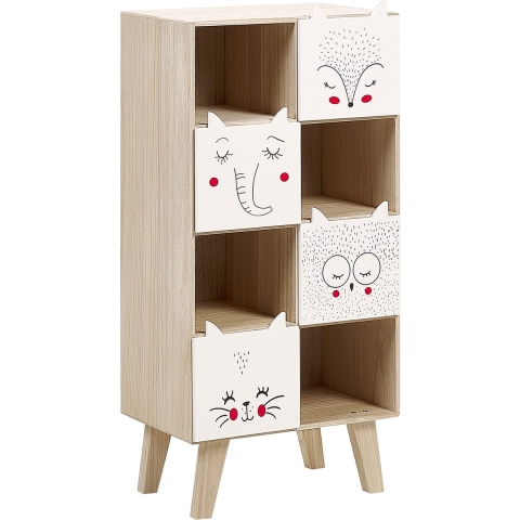 Beliani - RUPERT - Boekenkast - Lichthout|Wit - MDF