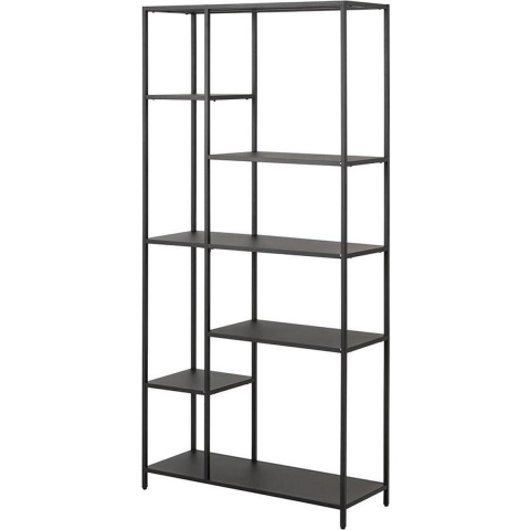 Lisomme Roy metalen boekenkast zwart - 79 x 165 cm