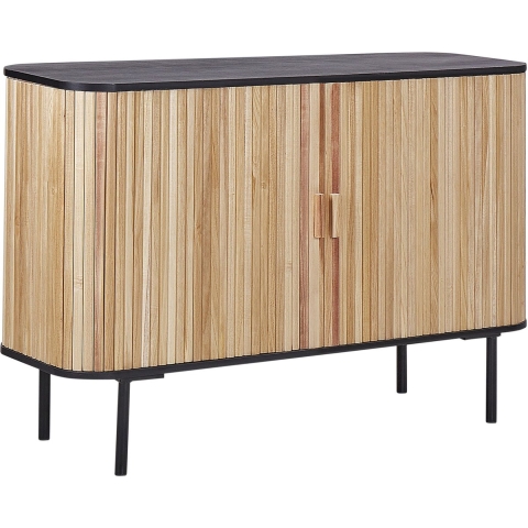 Beliani - LINDON - Dressoir - Lichthout|Zwart - MDF