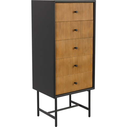 Housecraft Living Coztilla Kast| Opbergkast Hoog Zwart| Bruin