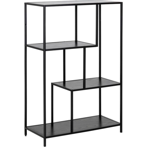 Lisomme Vic houten boekenkast zwart - 77 x 114 cm