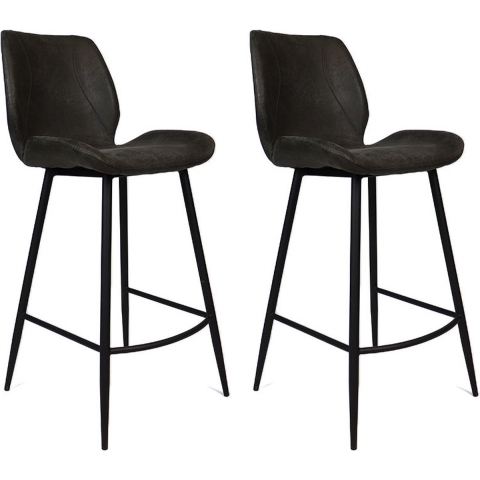 Bronx71 Industriële barkruk Barrel antraciet eco leer 69 cm -