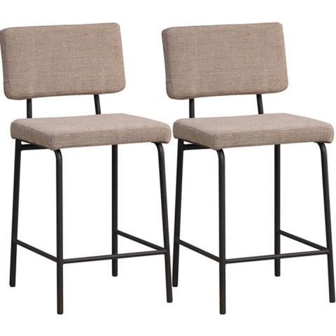 Bronx71 Scandinavische barkruk Espen taupe gerecyclede stof 64-77 cm -