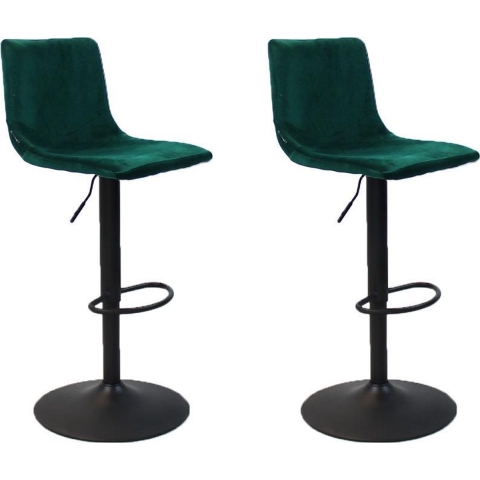 Bronx71 Velvet barkruk Frenkie groen 59-76 cm - Barkrukken set van 2