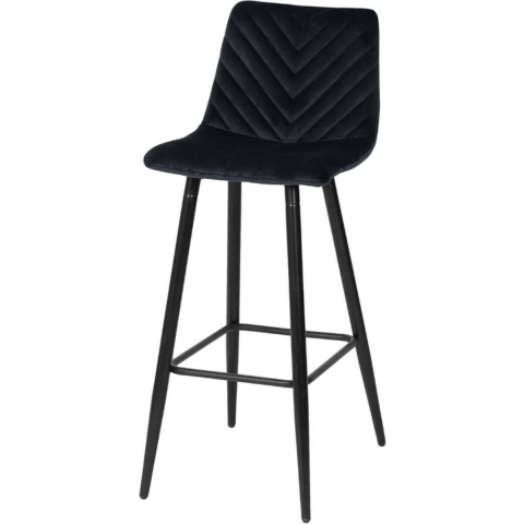 DS4U Gaby barkruk velvet 75 cm 2.0 - zwart