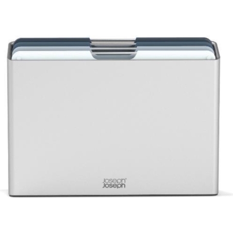 Joseph Joseph Folio Snijplankset - Set van 4 - Zilver / Blauwtinten