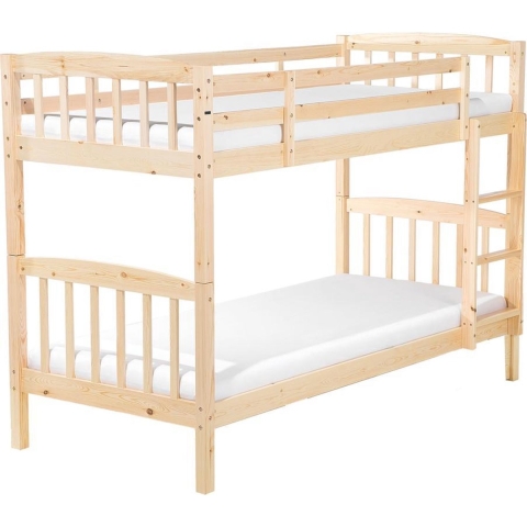 Beliani - REVIN - Stapelbed - Lichtbruin - 90 x 200 cm - Dennenhout