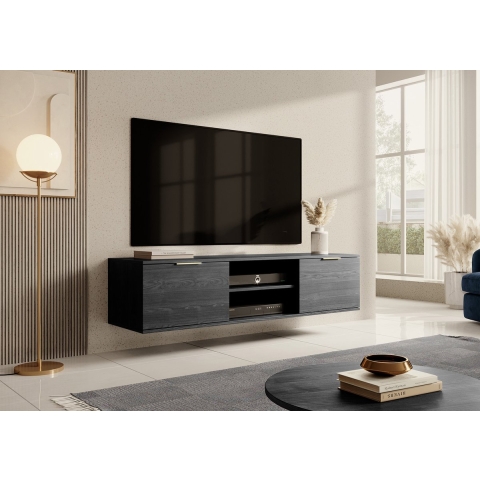 Meubella TV-Meubel Ponchi 2 - Zwart eiken - 150 cm