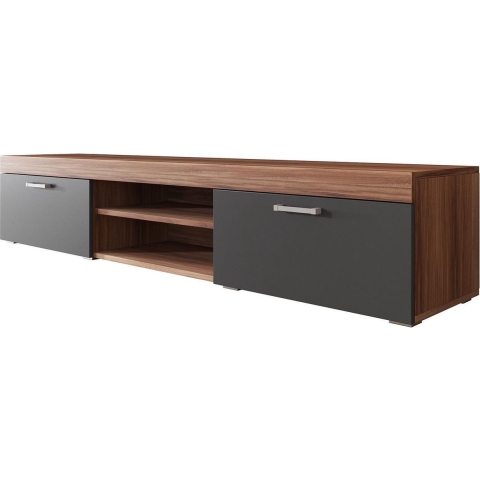 Meubella TV-Meubel Slim - Grijs - Eiken - 200 cm