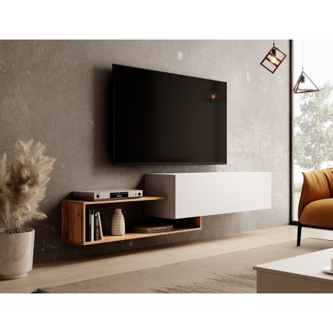 Meubella TV-Meubel Valdix - Wit - Eiken - 210 cm