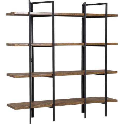 Beliani - COMPTON - Boekenkast - Donkere houtkleur - MDF