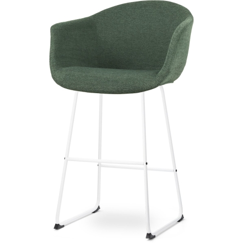 Nolon Nino-Otis Barkruk Donkergroen - met Armleuning - Wit - 75 cm