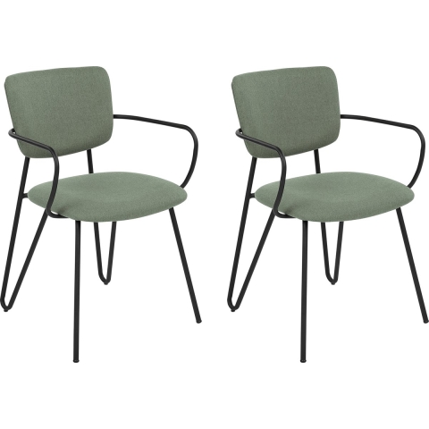 Beliani - ELKO - Eetkamerstoel set van 2 - Donkergroen - Polyester