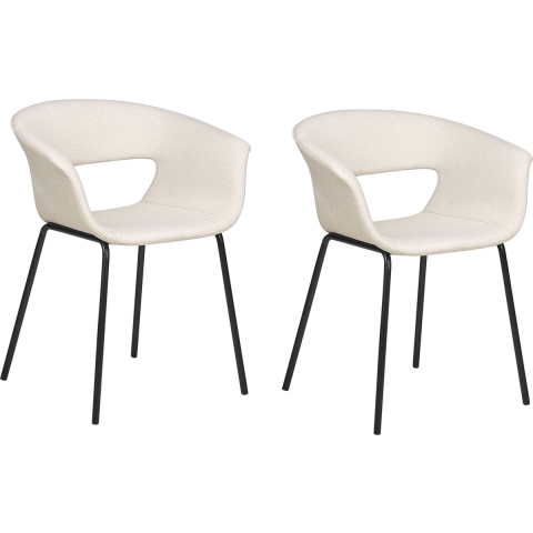 Beliani - ELMA - Eetkamerstoelen set van 2 - Beige - Polyester