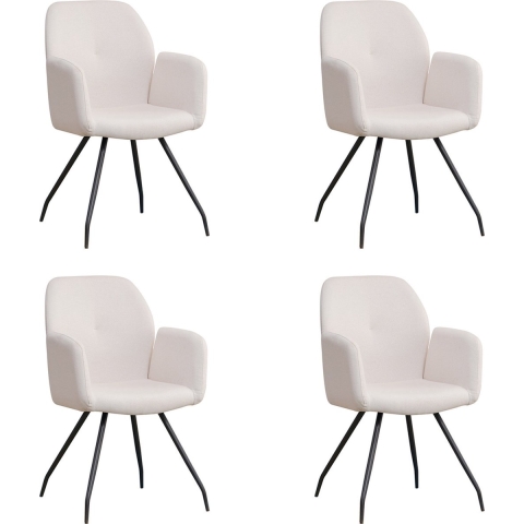 Bronx71 Scandinavische eetkamerstoel Frey gerecyclede stof off white -