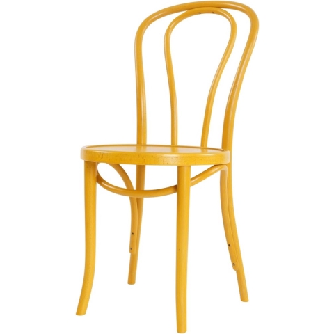 Fameg Vienna Thonet No. 18 houten bistrostoel geel