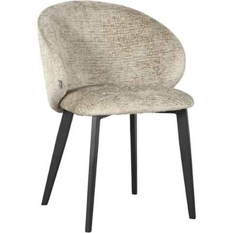LABEL51 Eetkamerstoel Logan - Beige - Fluweel