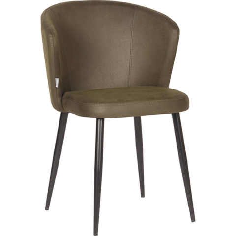 LABEL51 Eetkamerstoel Wave - Army green - Microfiber