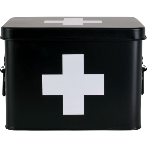present time - Medicine storage box medium metal matt black