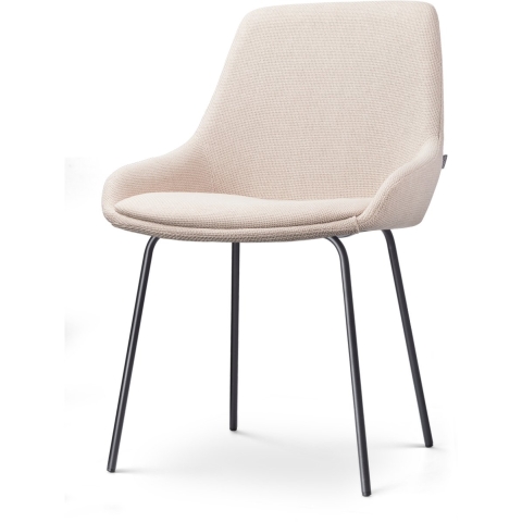 Nolon Nora-Isa Eetkamerstoel Beige - Stof - Zwart Onderstel